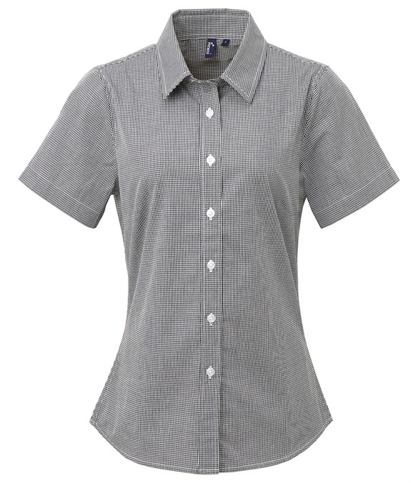 Women's Microcheck (Gingham) short sleeve cotton shirt