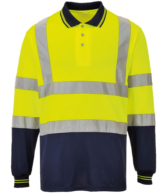 Two-tone long sleeve polo (S279)