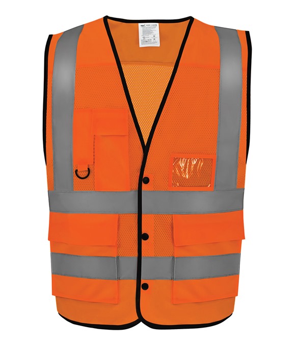 Hi-vis superior open mesh button waistcoat (HVW860)