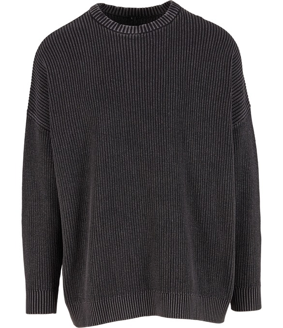 Acid washed knitted oversized sweater