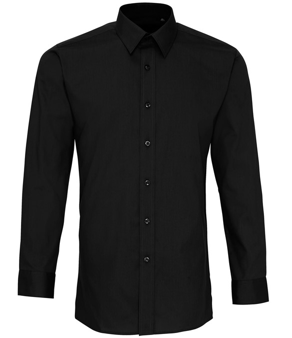 Poplin fitted long sleeve shirt