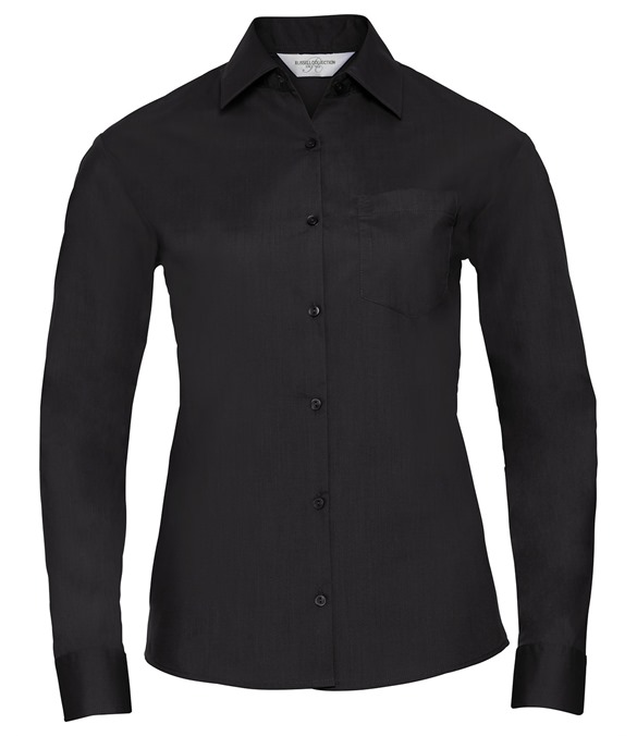 Women's long sleeve polycotton easycare poplin shirt