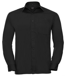 Long sleeve polycotton easycare poplin shirt